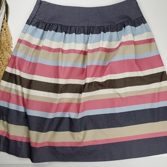 Worth Blue Multicolored Striped Skirt Size 8 - Picture 4 of 14